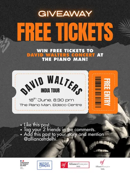 A giveaway announcement for free tickets to the David Walters concert. We actively engage our online community with contests and special offers to build excitement for our events.