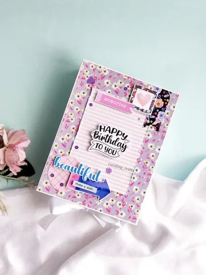 A 4x6 inch mini scrapbook for a best friend's birthday, with a "Happy Birthday to you" cover.