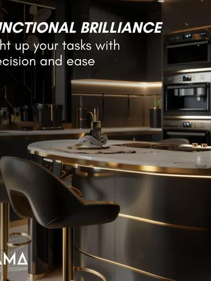 Functional brilliance. In this kitchen, focused lighting illuminates the bar seating area, making it a perfect spot for tasks or casual dining. Precise lighting makes your kitchen easier and more enjoyable to use.