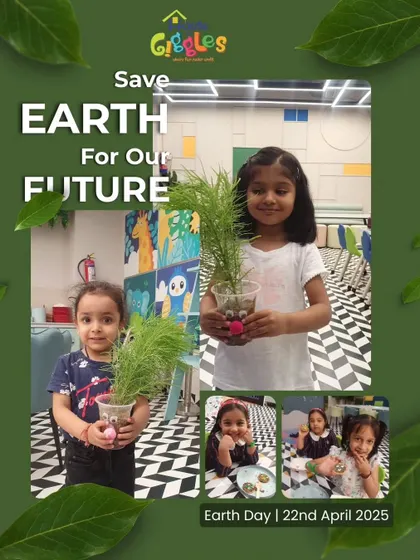 Our little eco-warriors celebrating Earth Day. They got hands-on with planting their own "buddy" and learned about taking care of our planet.