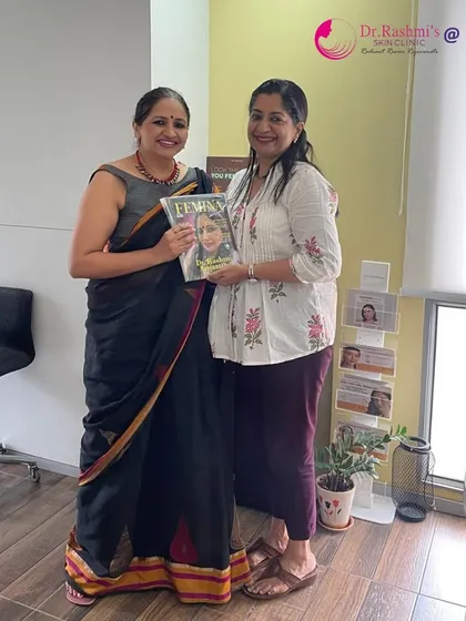 I was honored to be featured in Femina magazine and share a copy with a client. Recognition in such a respected publication is a proud moment and reinforces my commitment to women's health and skincare.