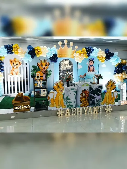 The full stage view of the royal Simba first birthday party.