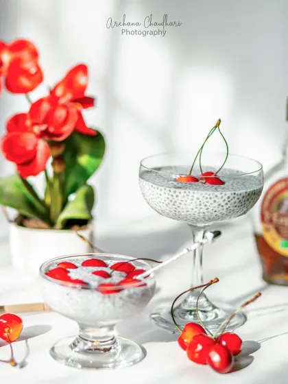 And here is the final result from the natural light shoot. The soft shadows and bright highlights make the dessert look fresh, healthy, and absolutely delicious.