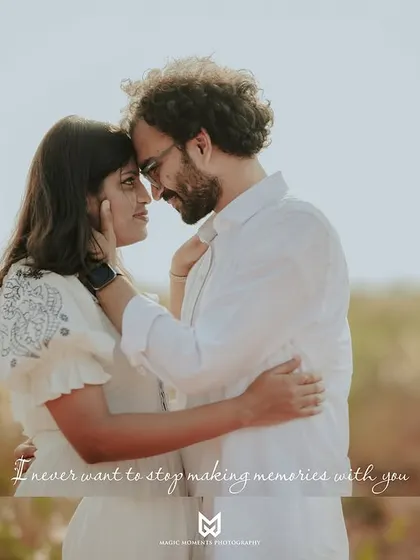 A romantic close up with a quote overlay, adding a sentimental touch to this beautiful image from Ankita and Rajat's pre-wedding collection.