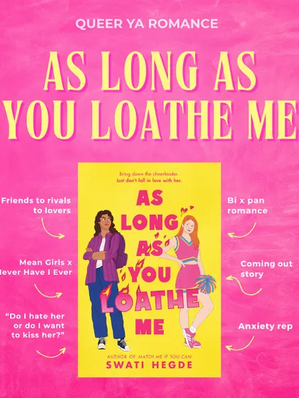 A closer look at "As Long as You Loathe Me." This queer YA romance features a friends-to-rivals-to-lovers plot, a bi/pan romance, a coming-out story, and anxiety representation.