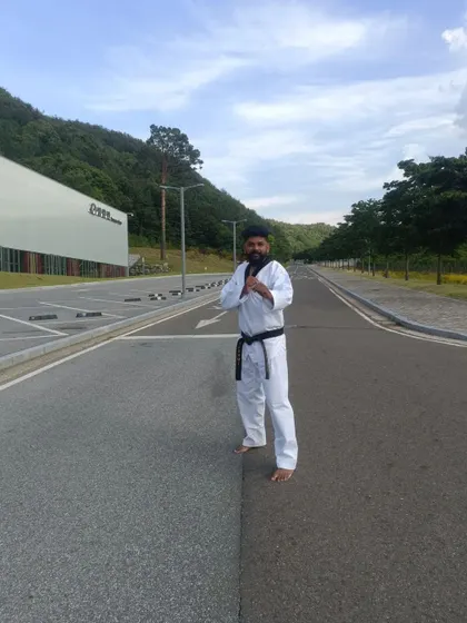 The path of a martial artist. A photo from the scenic roads around the Taekwondowon campus.