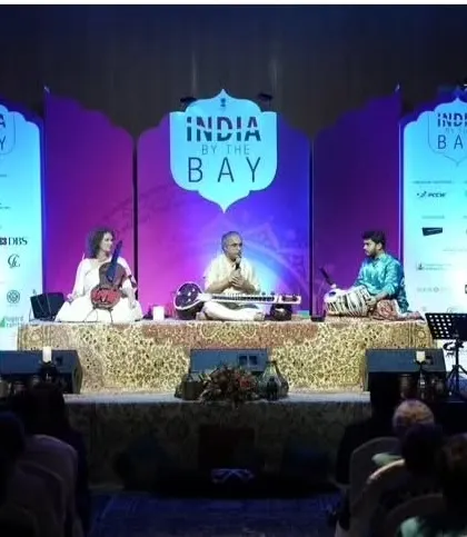 The stage at the 'India by the Bay' festival in Hong Kong. Performing with such esteemed artists on an international platform was an incredible experience.