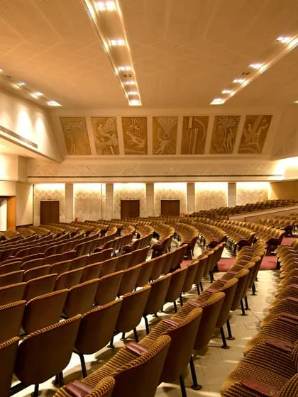 The interior of the Shanmukhananda Hall, one of the many auditoriums we have designed across different eras. This space showcases our long-standing expertise in blending acoustic excellence with functional design to create memorable cultural venues.