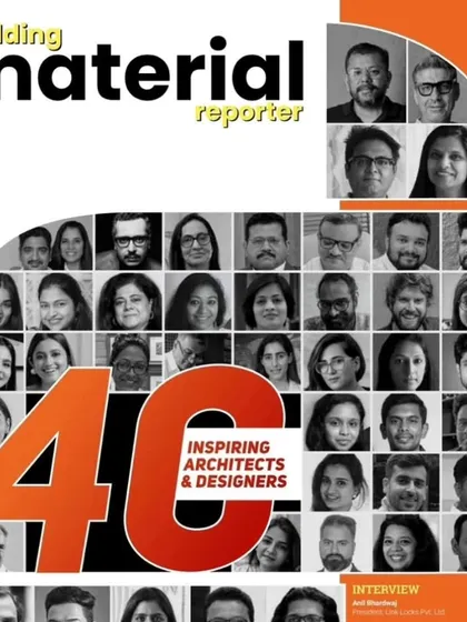 The cover of the Building Material Reporter issue featuring "40 Inspiring Architects & Designers." It's an honor to be included among such talented peers.
