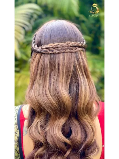 A detailed close-up of the double braided crown.