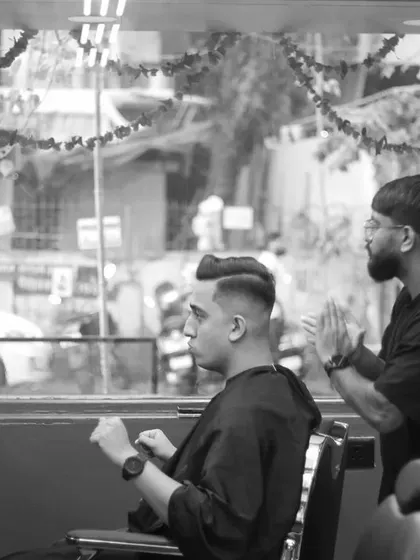 New views, same fresh trim. I've been cutting my client Anuj's hair for 10 years, and it's amazing to have long-time supporters visit the new shop.