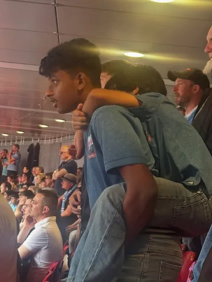 The bond between older and younger players is a special part of our team culture, beautifully captured here.