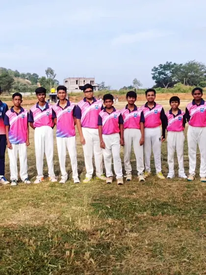 The MCA Panthers team in their vibrant pink jerseys, part of our U-16 Junior Premier League.