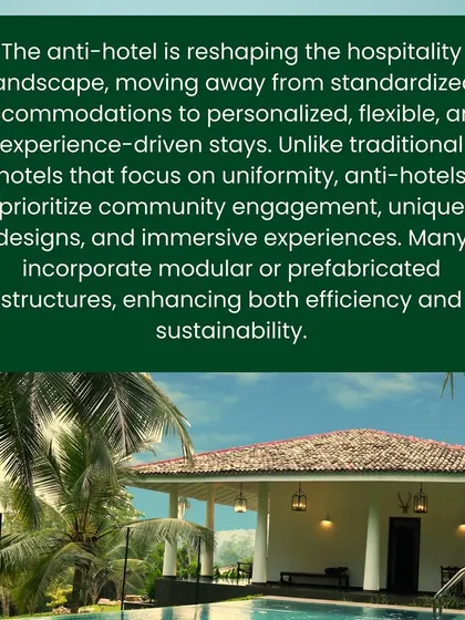 A snippet from my article on the anti-hotel trend. It explains how modular and prefabricated structures are enhancing both the efficiency and sustainability of modern hospitality.
