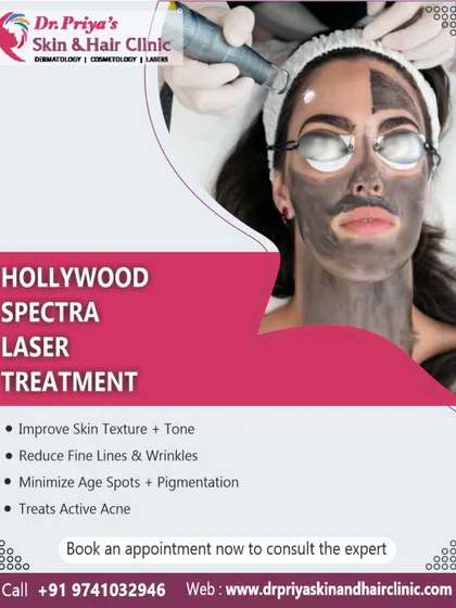 The Hollywood Spectra Laser Treatment is effective for improving skin texture and tone, minimizing age spots, and treating active acne. It is a multi-purpose platform that provides comprehensive skin rejuvenation.