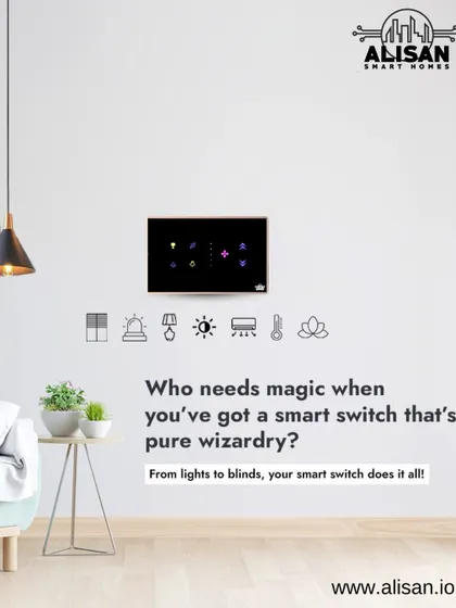 Our smart touch panels are more than just switches; they are the command center for your room. Control lights, blinds, fans, and AC from one sleek, modern panel on your wall.