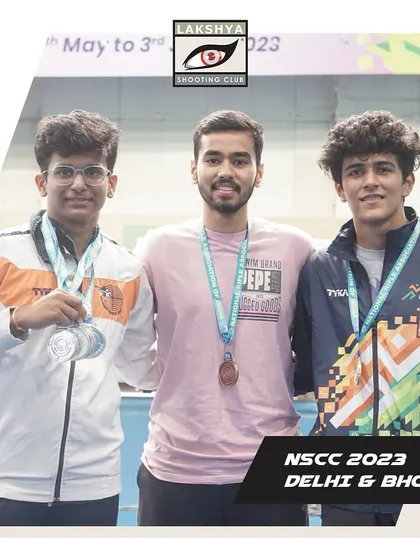 Our successful men's team shooters at the 66th National Shooting Championships in Delhi.