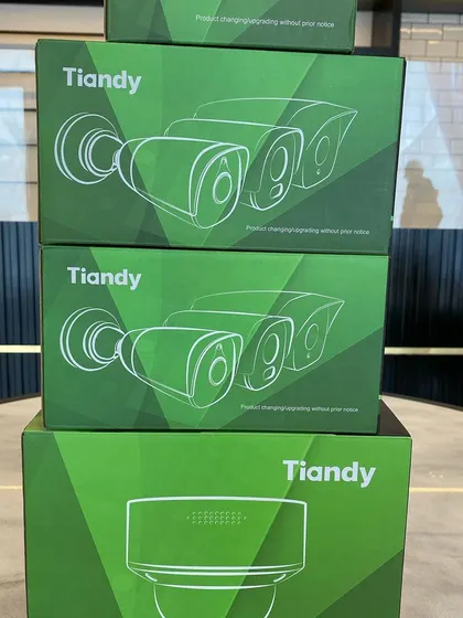 A stack of new Tiandy cameras ready for a project. I can handle jobs that require a large number of cameras.