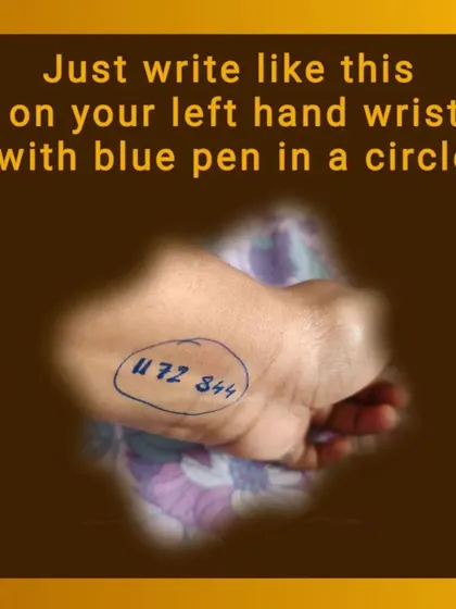 This is how you apply the healing code for cough. Write 11 72 844 on your left wrist. This remedy is safe for children over three years old.