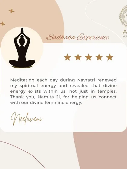 "Meditating each day during Navratri revealed that divine energy exists within us, not just in temples." This beautiful reflection from our sadhana reminds us of the power of connecting with our own divine feminine energy.