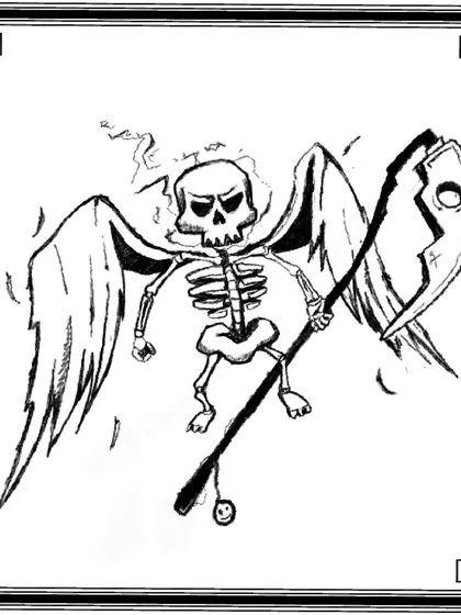 An angel of death character from my flash sheet. Perfect for someone looking for a darker, more edgy tattoo design.