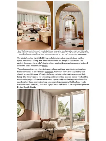 This spread from Design Pataki highlights our studio's ethos of minimalism, seamless curves, and a penchant for arches.