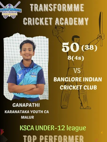 Ganapathi's half-century at Chinnaswamy Stadium, a memorable knock in the KSCA U-12 league.