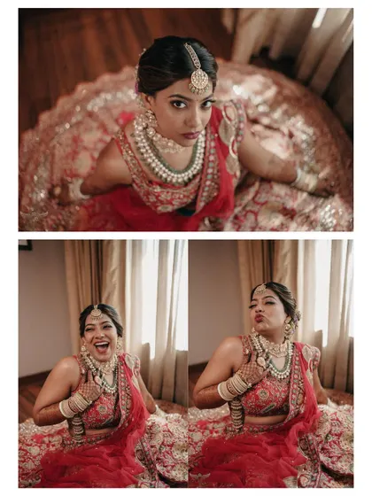 A fun and expressive collage of the bride. We captured her looking regal, but also making playful faces, showing that we capture personality, not just poses.