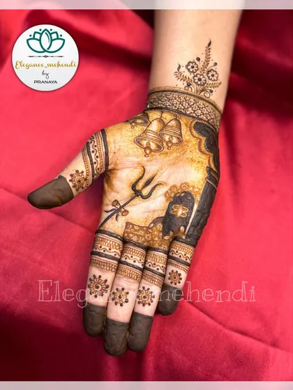 A design created for Mahashivratri, honoring Lord Shiva. This piece features a Shivling, a Trishul, and ringing temple bells, capturing the devotional spirit of the festival.