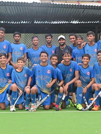 Hard work pays off. Here is our team after securing a silver medal at the Sub Junior West Zone Hockey Championship in Surat.
