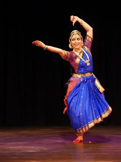 A beautiful pose from Ambili Krishnan's recital. Her graceful movements and confident stage presence were a joy to watch.