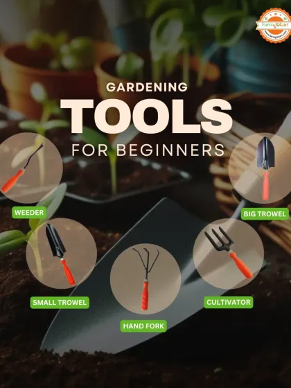 Feeling overwhelmed about what to buy? I've put together this simple guide showing the essential gardening tools for any beginner. It features a weeder, trowels, a hand fork, and a cultivator, everything you need to prepare your soil and start planting.