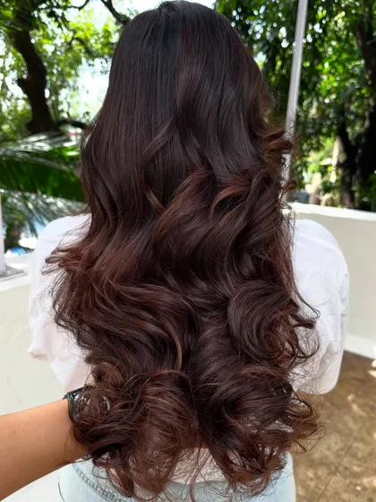 A final shot of the beautiful 'Chocolate Mahogany Brown' look.