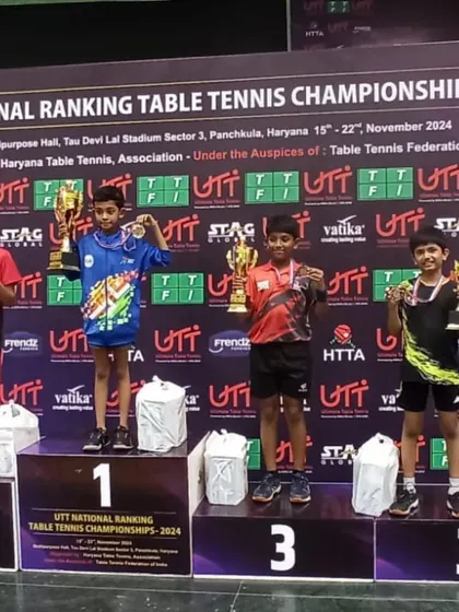 Arunim Aggarwal stands tall on the podium after winning the Bronze Medal in the U11 Boys category at the 3rd National Ranking Tournament in Panchkula. Competing at the national level requires immense grit and skill.