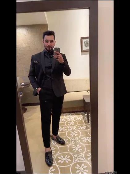 Another mirror selfie of my formal three-piece suit.