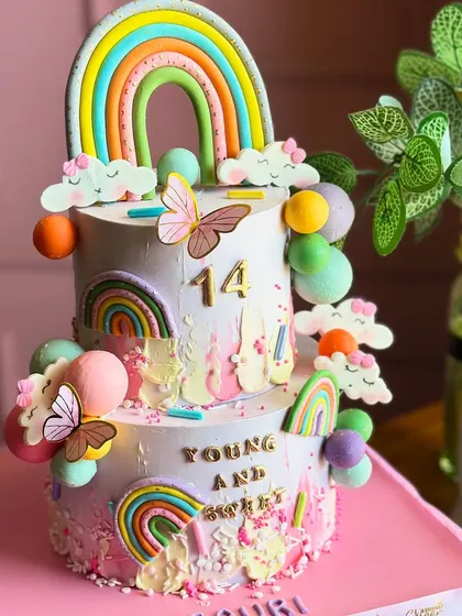 Bright, bold, and baked to perfection. Our rainbow cakes are a celebration in every slice, layered with color, joy, and whimsical details like clouds and butterflies.