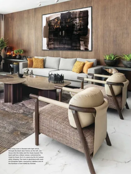 A stunning shot from our Livingetc India feature, showcasing the living room's custom furniture and layered textures. The article recognized our work as a masterclass in balancing warmth and scale.