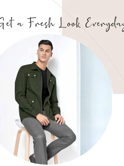 Get a fresh look every day. This olive green utility jacket narrates a story of heritage intertwined with modern flair, creating an unforgettable fusion.