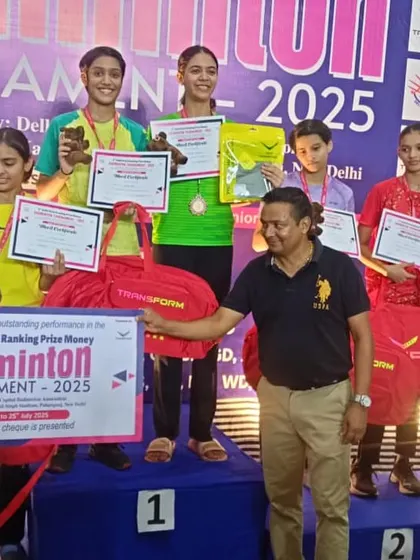 The girls' podium at the Delhi State Ranking tournament. It's great to see so many of my students recognized for their outstanding performance.