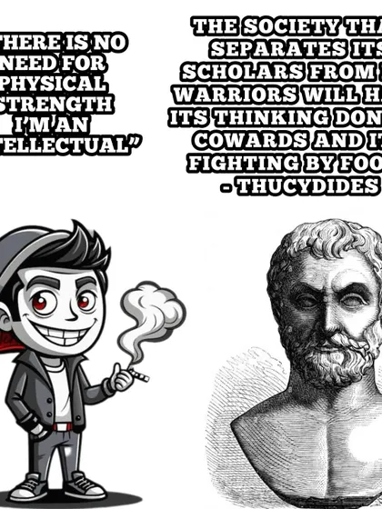 A society that separates its scholars from its warriors will have its thinking done by cowards and its fighting by fools. I train you to be both: intelligent and strong.
