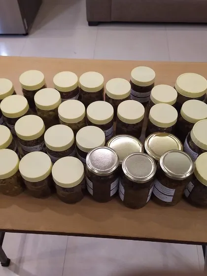 A large batch of pickle jars ready to be labelled and shipped out. Seeing my kitchen table filled like this reminds me of how far I've come on this journey, and I'm so thankful for every order.