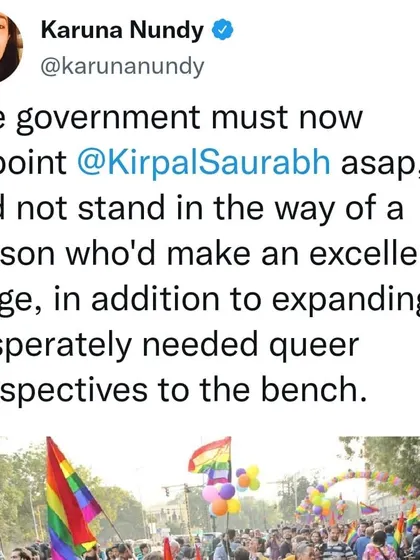 The Supreme Court collegium has reiterated its recommendation for Saurabh Kirpal, an openly gay lawyer, to be elevated to the Delhi High Court. His appointment is crucial for bringing a desperately needed queer perspective to the bench.