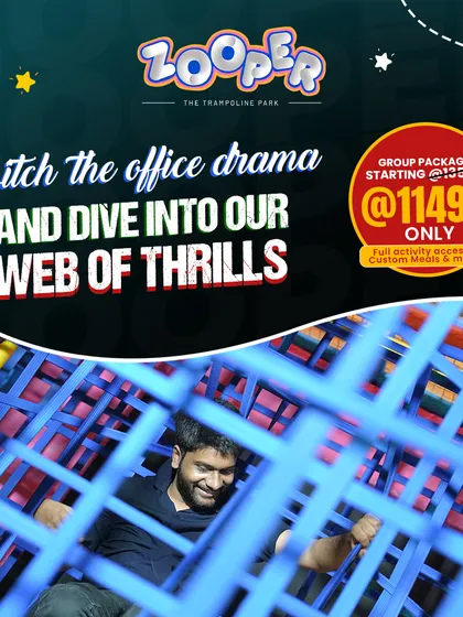Ditch the office drama and dive into our web of thrills. The net course is a great team-building activity that requires balance and teamwork.