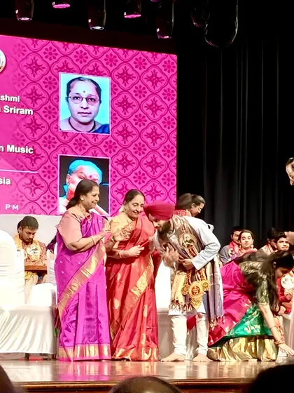 Bowing in gratitude after receiving the award. Humility and respect are the greatest lessons my Gurus have taught me.