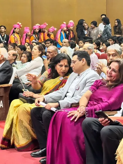 At an event by the Public Concern for Governance Trust (PCGT) with IPS officer Manoj Sharma, the inspiration for the film '12th Fail'. Here I am in conversation with fellow trustees, discussing ways to inspire young minds towards public service.