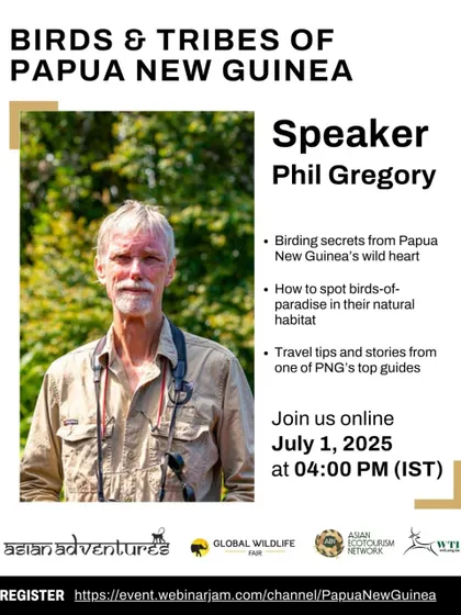 Another poster for our webinar with Phil Gregory, a renowned guide and author. These events are part of our commitment to education and fostering a deeper appreciation for global biodiversity.