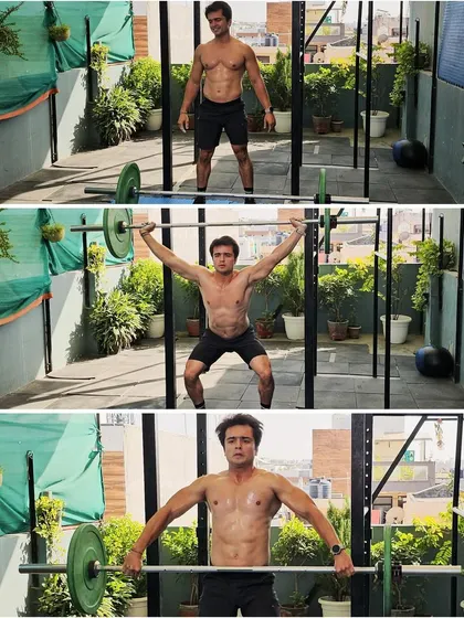 A sequence of me performing a snatch during a photoshoot. This captures the dynamic and technical nature of Olympic weightlifting.