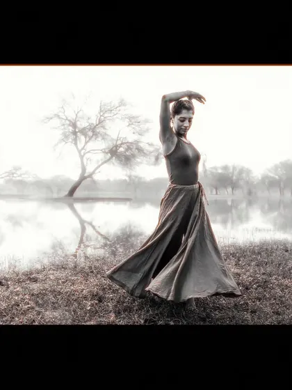 Lost and found. A quiet, contemplative moment from a creative photoshoot by the water, exploring movement and emotion.