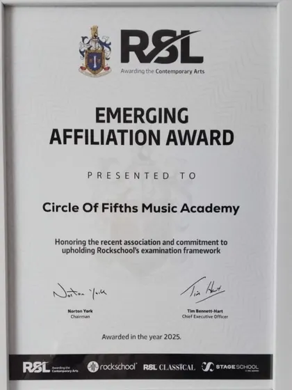 We are honored to receive this Emerging Affiliation Award from RSL. We dedicate this to our incredible teachers, parents, and students who make our musical community so special.