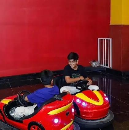 More bumper car fun, a perfect activity for slightly older kids at the party.